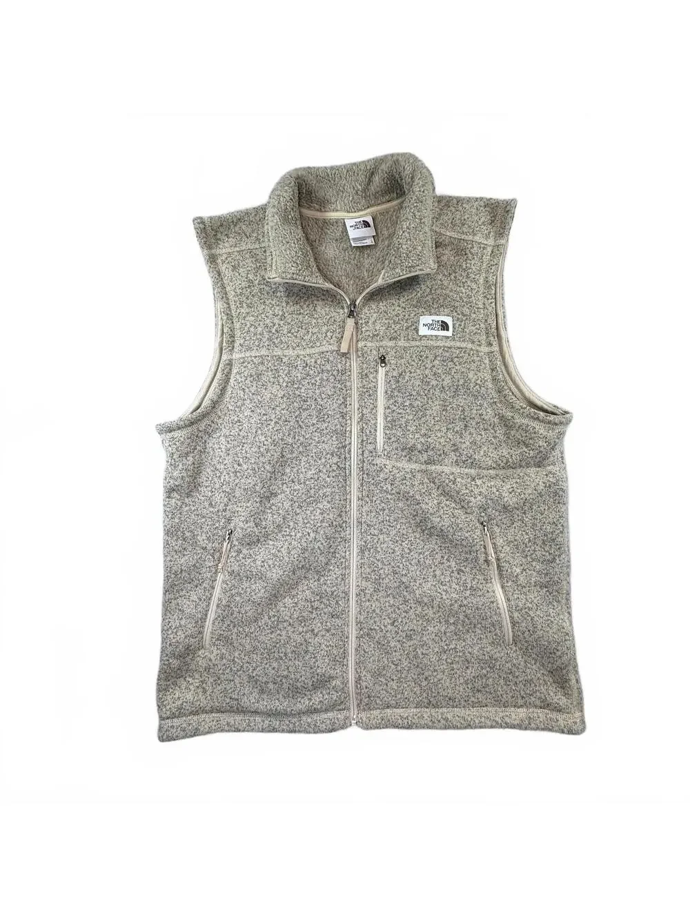 The North Face Gordon Lyons Fleece Vest Kelp/Heather Tan Full Zip Size Large